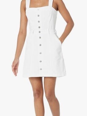 PAIGE White Button-Front Mini Sundress